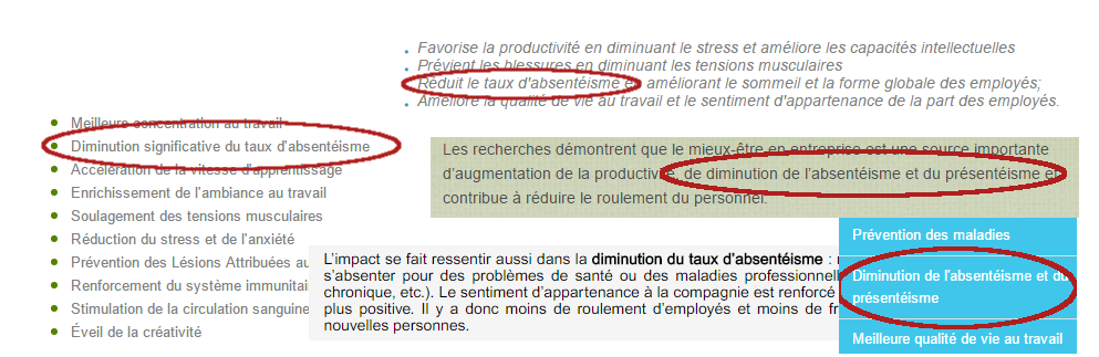 Réduction significative du taux d'absentéisme